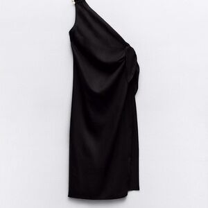 Zara Elegant Black Asymmetrical Swim Coverup